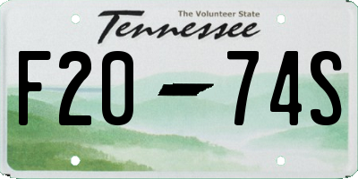 TN license plate F2074S