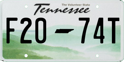 TN license plate F2074T