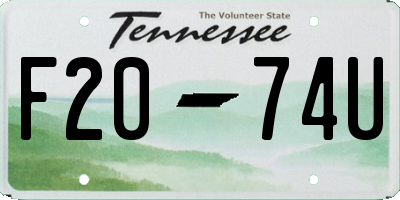 TN license plate F2074U