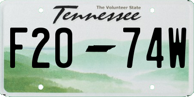 TN license plate F2074W