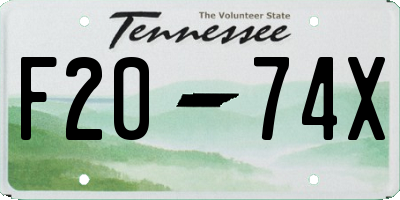 TN license plate F2074X