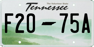 TN license plate F2075A