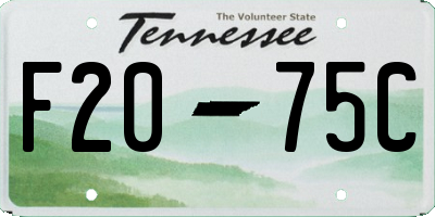 TN license plate F2075C