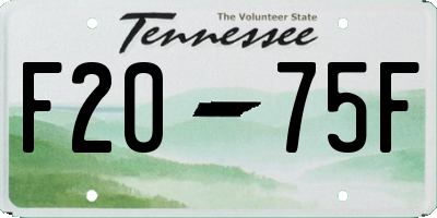 TN license plate F2075F