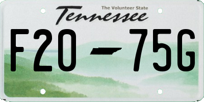 TN license plate F2075G