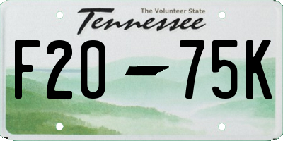 TN license plate F2075K