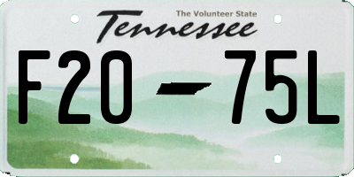 TN license plate F2075L