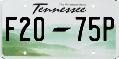 TN license plate F2075P