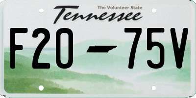 TN license plate F2075V