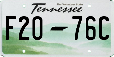 TN license plate F2076C