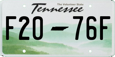 TN license plate F2076F