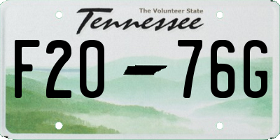 TN license plate F2076G
