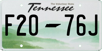 TN license plate F2076J