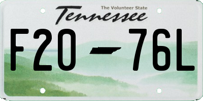 TN license plate F2076L