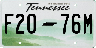 TN license plate F2076M
