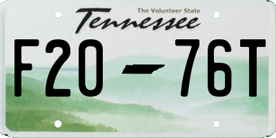 TN license plate F2076T
