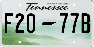 TN license plate F2077B
