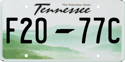 TN license plate F2077C