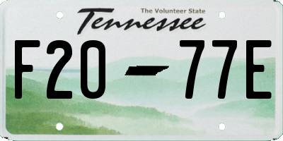 TN license plate F2077E