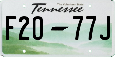 TN license plate F2077J