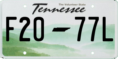 TN license plate F2077L