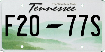 TN license plate F2077S