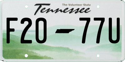 TN license plate F2077U