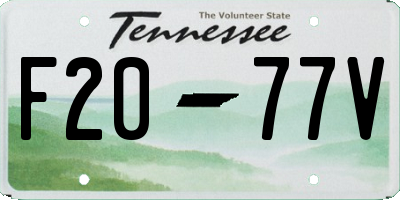 TN license plate F2077V