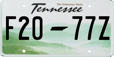 TN license plate F2077Z