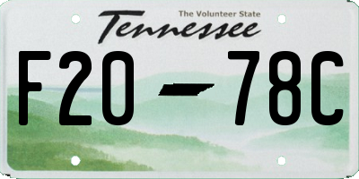 TN license plate F2078C