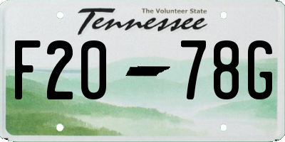 TN license plate F2078G