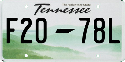 TN license plate F2078L