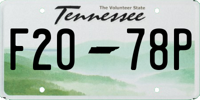 TN license plate F2078P
