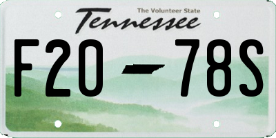 TN license plate F2078S