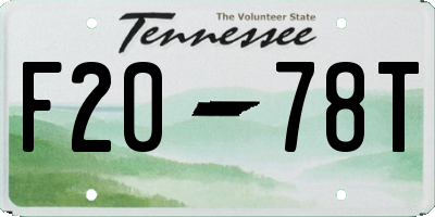 TN license plate F2078T