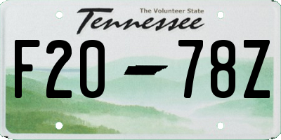 TN license plate F2078Z