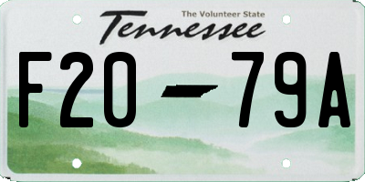 TN license plate F2079A