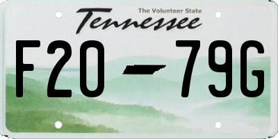 TN license plate F2079G