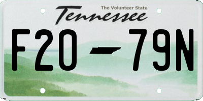 TN license plate F2079N