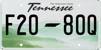 TN license plate F2080Q