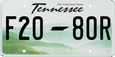 TN license plate F2080R