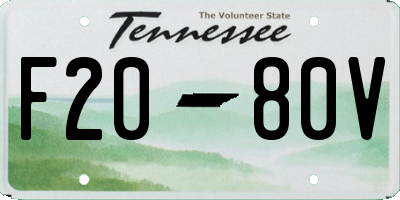 TN license plate F2080V