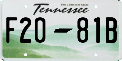 TN license plate F2081B