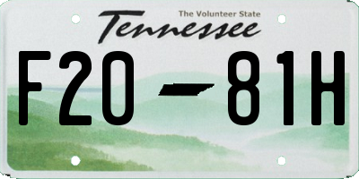 TN license plate F2081H