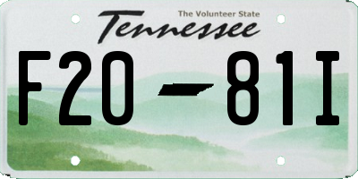 TN license plate F2081I