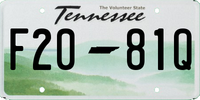 TN license plate F2081Q