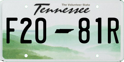 TN license plate F2081R