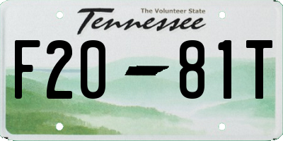 TN license plate F2081T