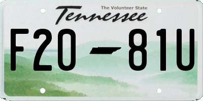 TN license plate F2081U