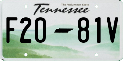 TN license plate F2081V